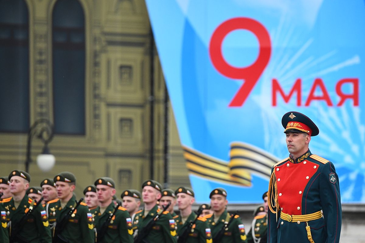 当地时间2021年5月9日,俄罗斯莫斯科,庆祝卫国战争胜利76周年阅兵式在