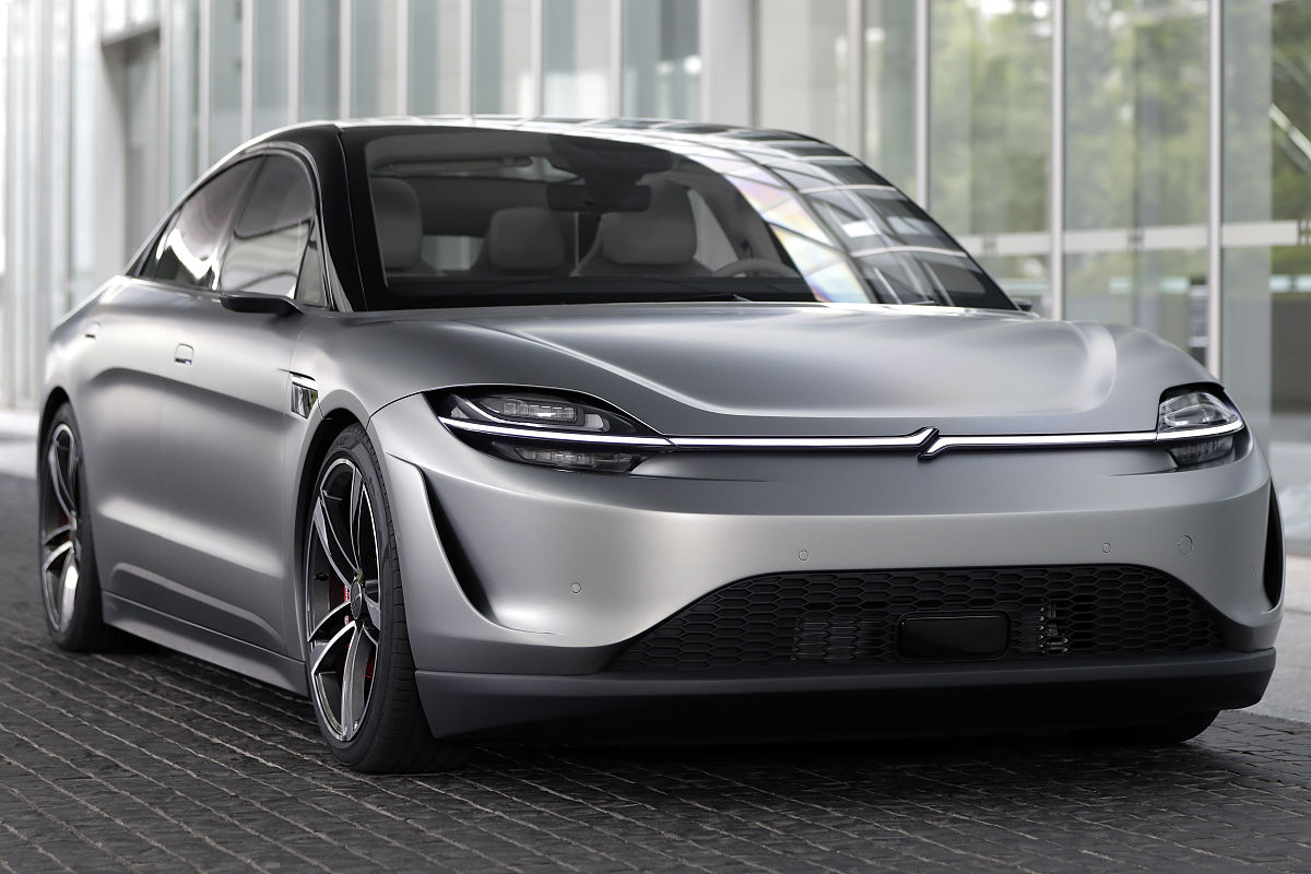 当地时间2020年8月7日,日本东京,索尼公司在总部举行vision-s电动汽车