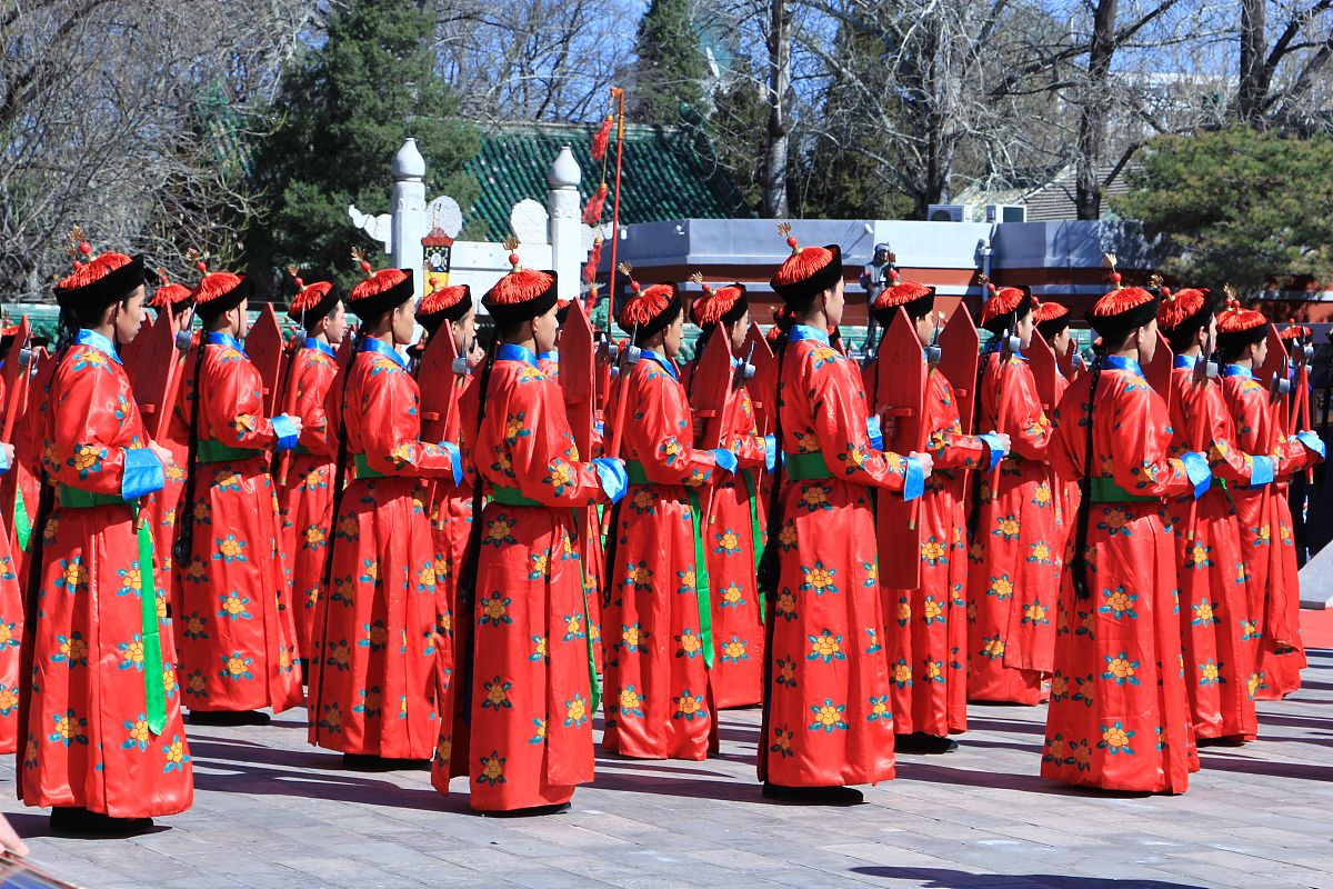 2019年3月21日,北京日坛公园,皇家祭日典仪场景.