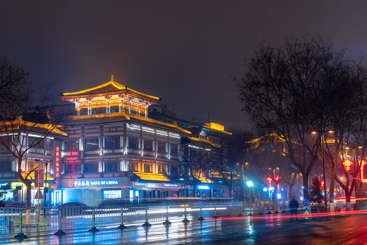 2019年2月17日,陕西省西安市城市夜景.