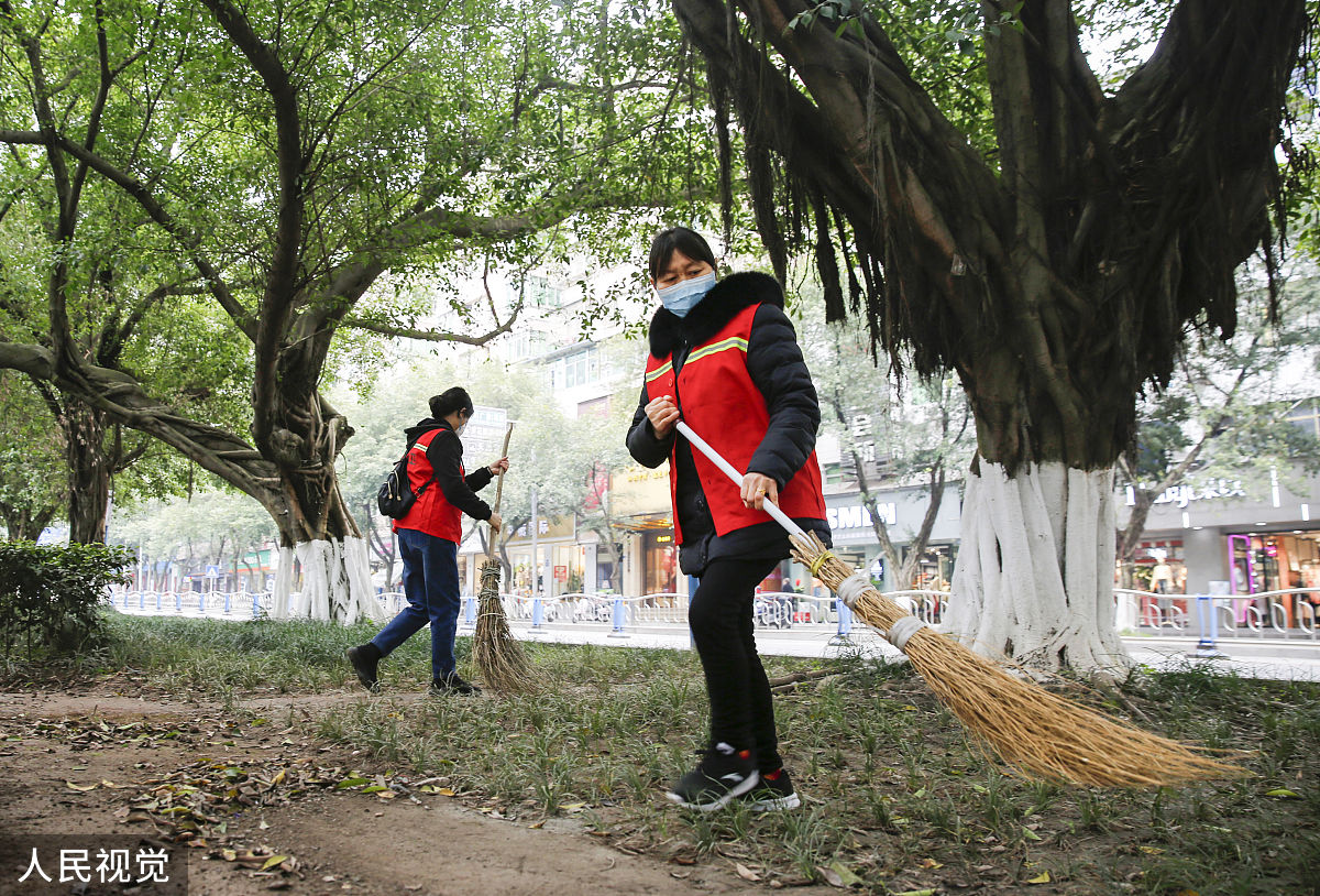 大学生德涵寝室后门扫落叶劳动实践过程感悟