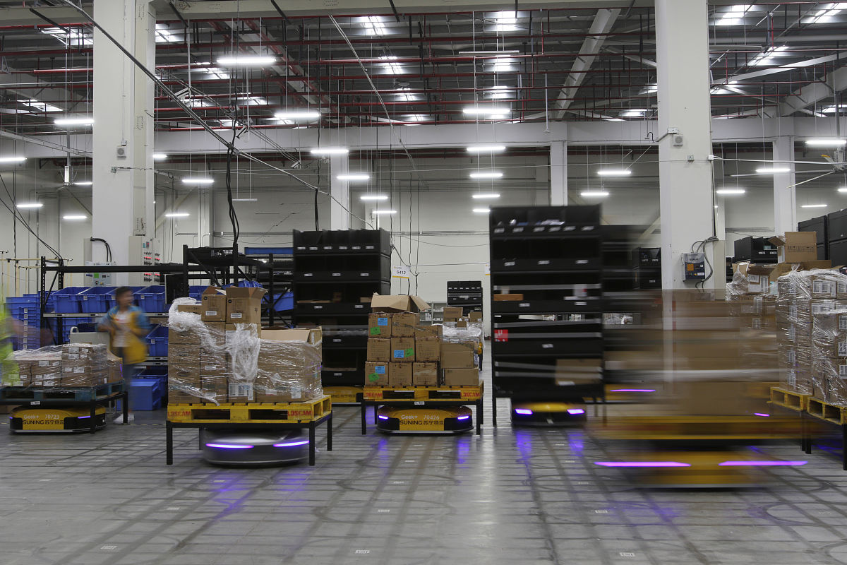 AGV停车机器人调度测试