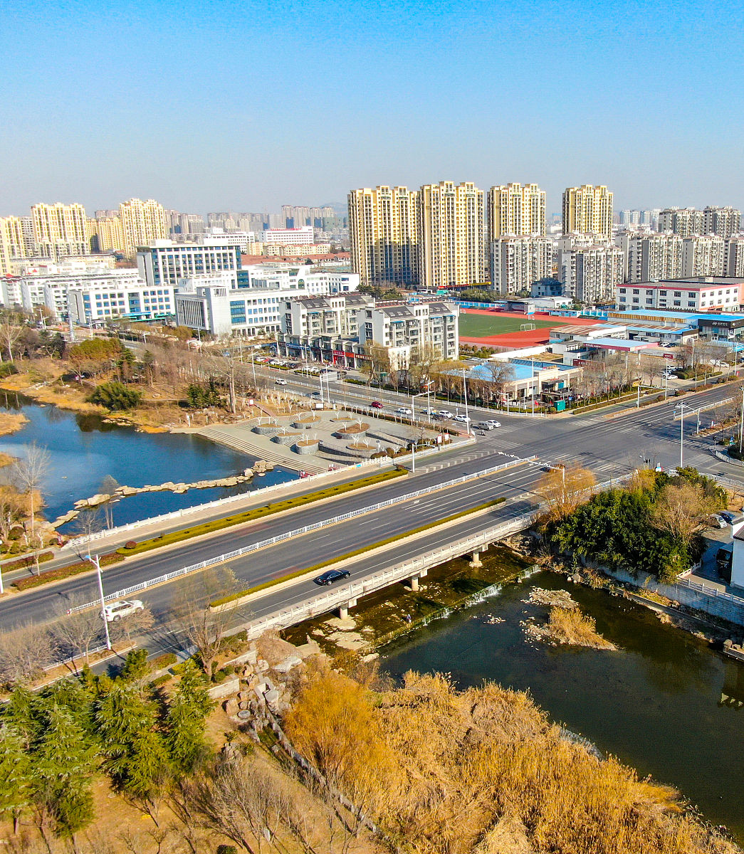 2021年12月30日,山东省日照市,香店河河畔风光.