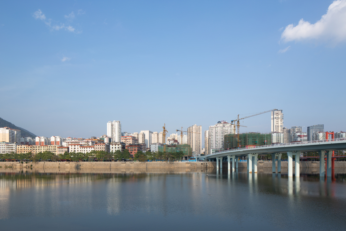 2018年2月19日,福建安溪,县城街道景观.