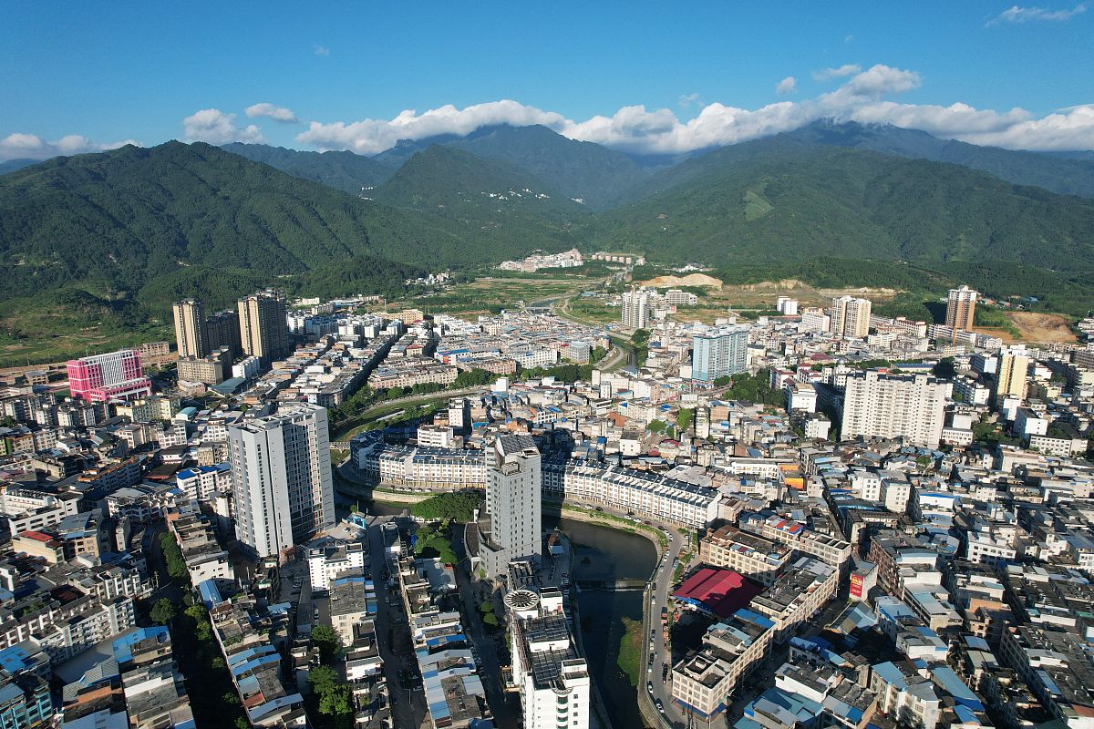2021年7月13日,南宁,航拍上林县.