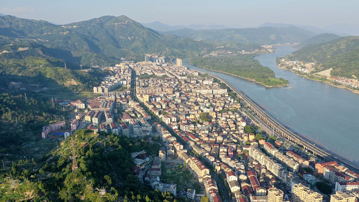 2020年9月7日,浙江丽水,青田县温溪镇风光.