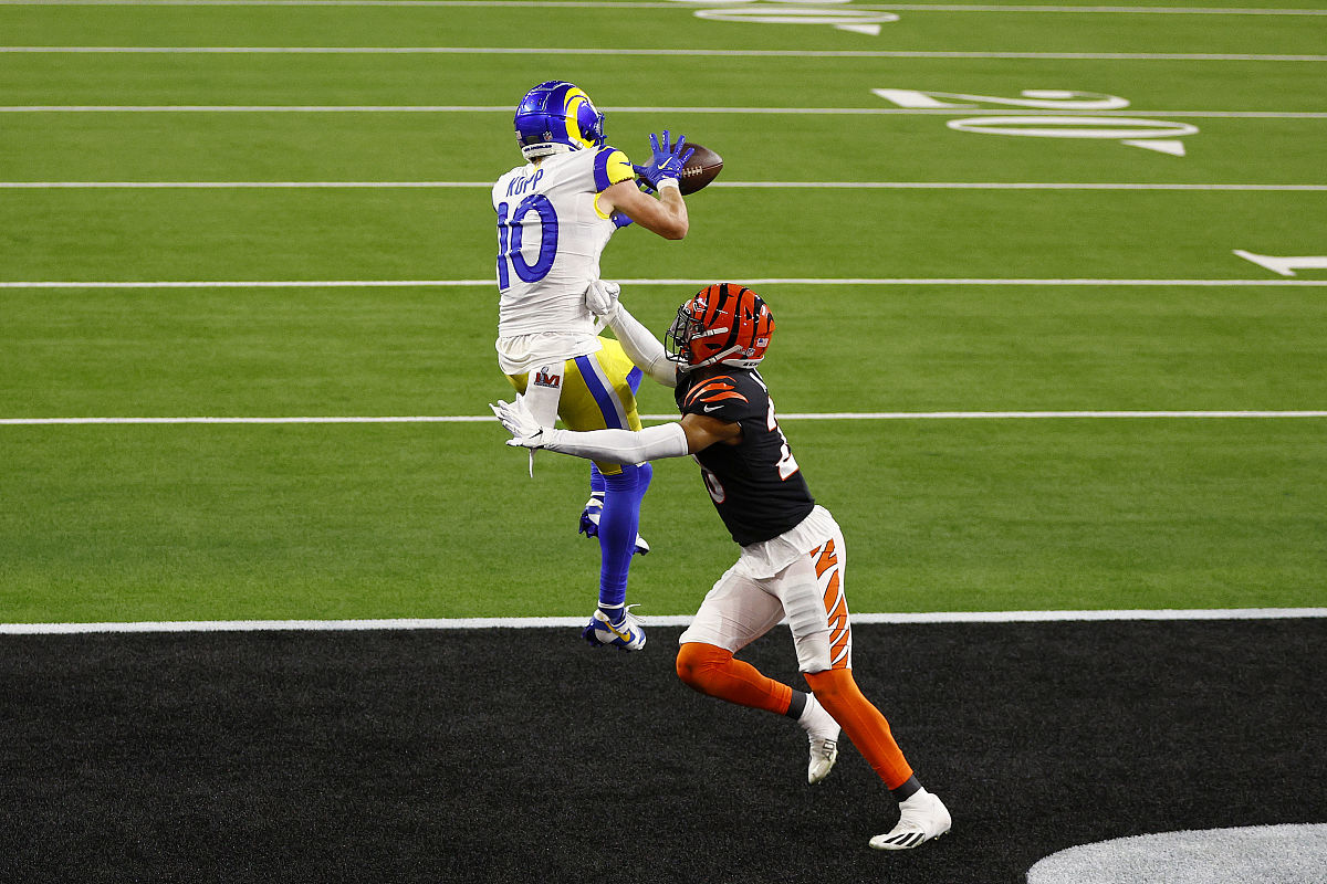inglewood, california - february 13: cooper kupp #10 of the los 