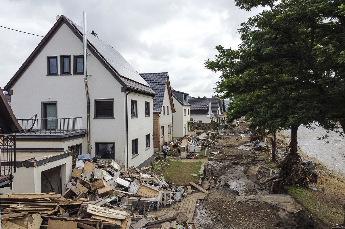 当地时间2021年7月19日,德国持续遭受洪水灾害影响.ahrweiler, german