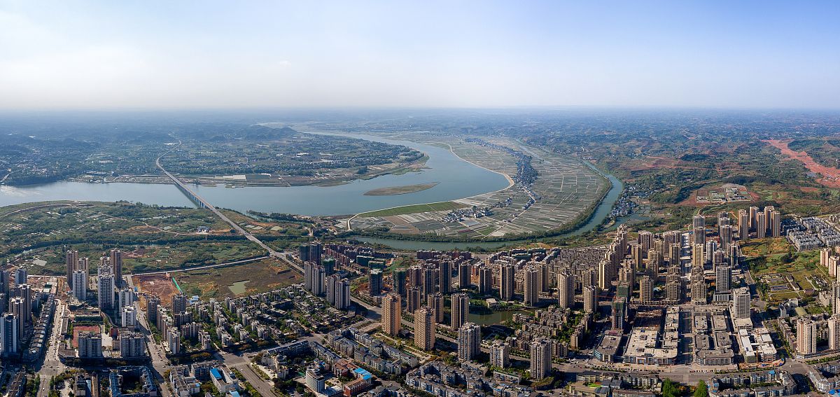 2019年4月9日,重庆潼南城市景观.图为潼南开发区农业基地.