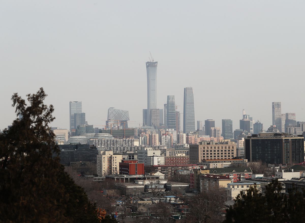 2018年2月24日,北京地标建筑风景如画.