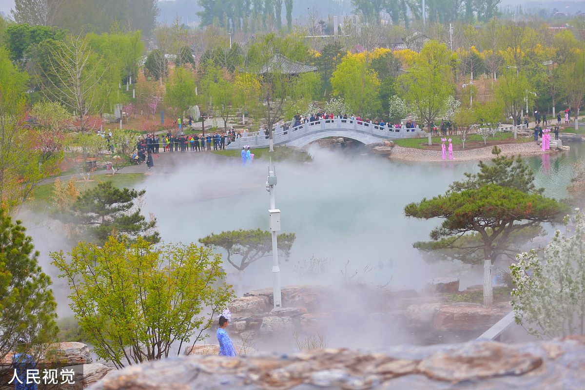 2019年4月29日,2019北京世界园艺博览会开幕,北京世园会墨梅畔美景.