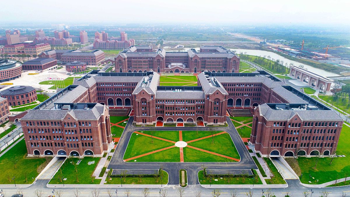 2017年10月19日,浙江嘉兴,航拍浙江大学海宁国际校区.