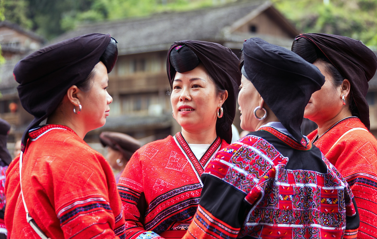 2024年4月11日,广西桂林,黄洛瑶寨红瑶山歌节.每年三.