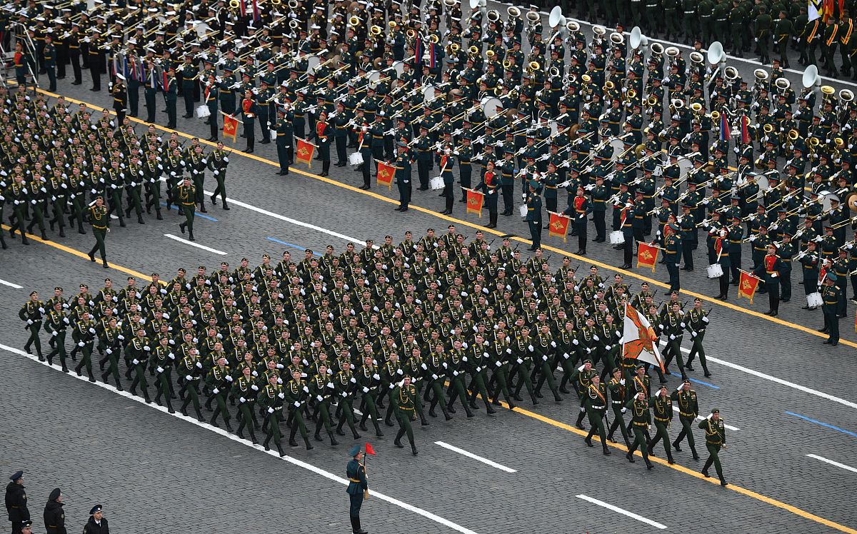 当地时间2021年5月9日,俄罗斯莫斯科,庆祝卫国战争胜利76周年阅兵式在