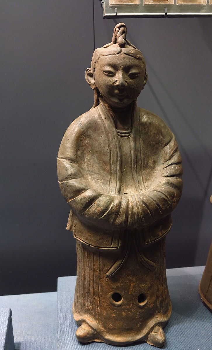 2014年09月13日,灰陶契丹族男立俑,昌平区陈庄出土,首都博物馆"古都北