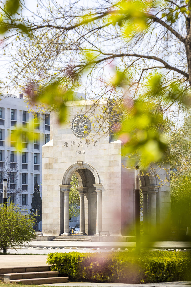 2020年4月2日,天津大学海棠花盛放.