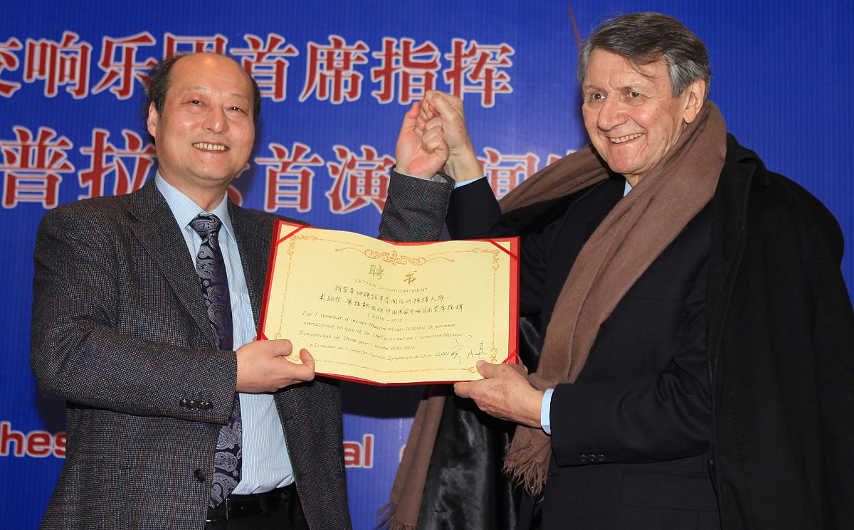 2010年3月9日,北京,当今法国指挥<strong>学派</strong>的代表人物米歇尔普拉在京上任
