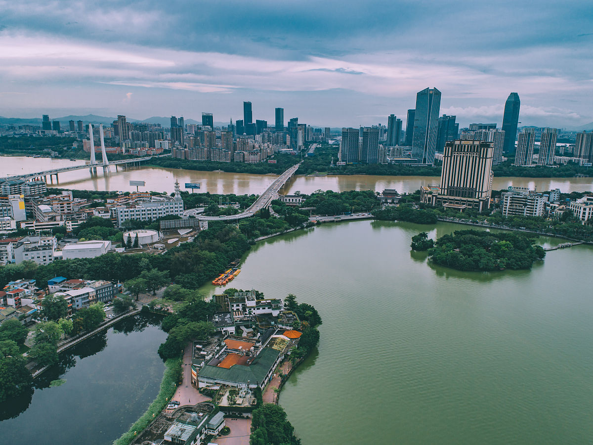 2019年6月4日,广东惠州,航拍城市风光.惠州市位于广东省东南部,属珠江