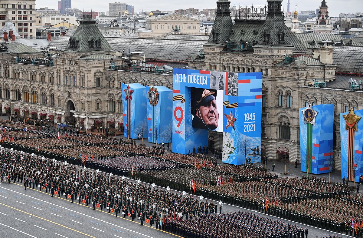 当地时间2021年5月9日,俄罗斯莫斯科,庆祝卫国战争胜利76周年阅兵式在