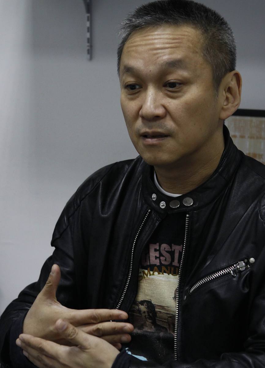 2010年4月16日,香港,《十月围城》导演陈德森在香港金像奖开奖之前受