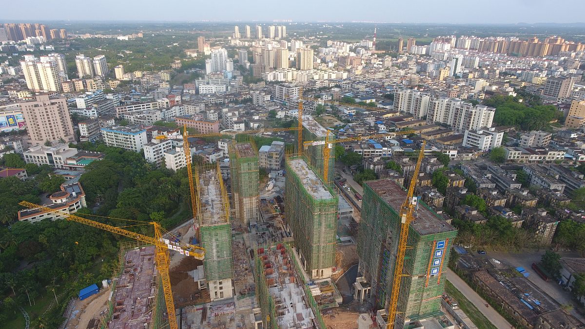 2020年4月16日,海南琼海一个大型楼盘工地.