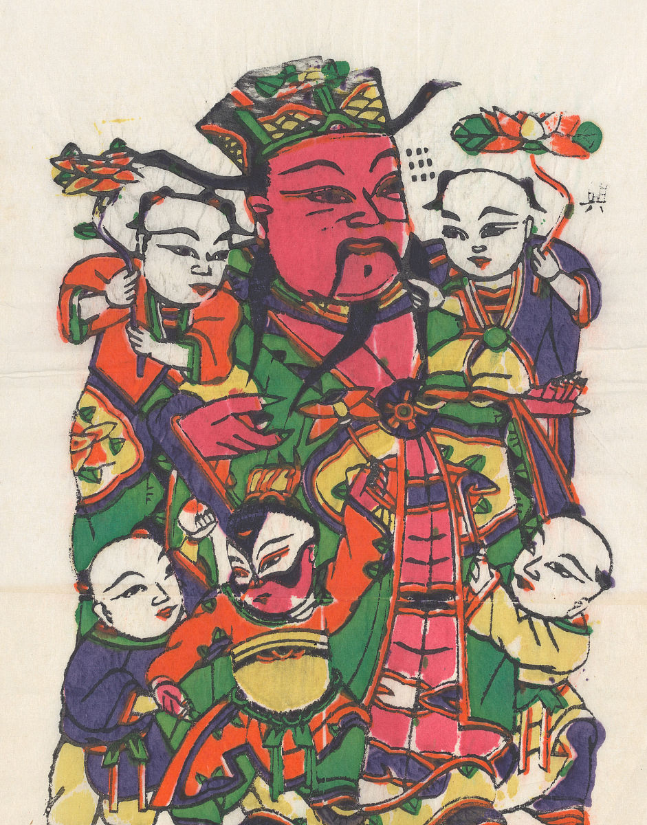 one hundred thirty-five woodblock prints including new year's pi