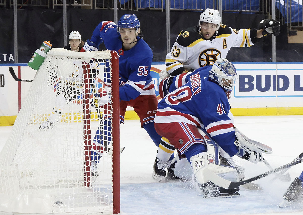 2021年2月26日,美国,2021nhl常规赛,纽约游骑兵vs波士顿棕熊.boston b