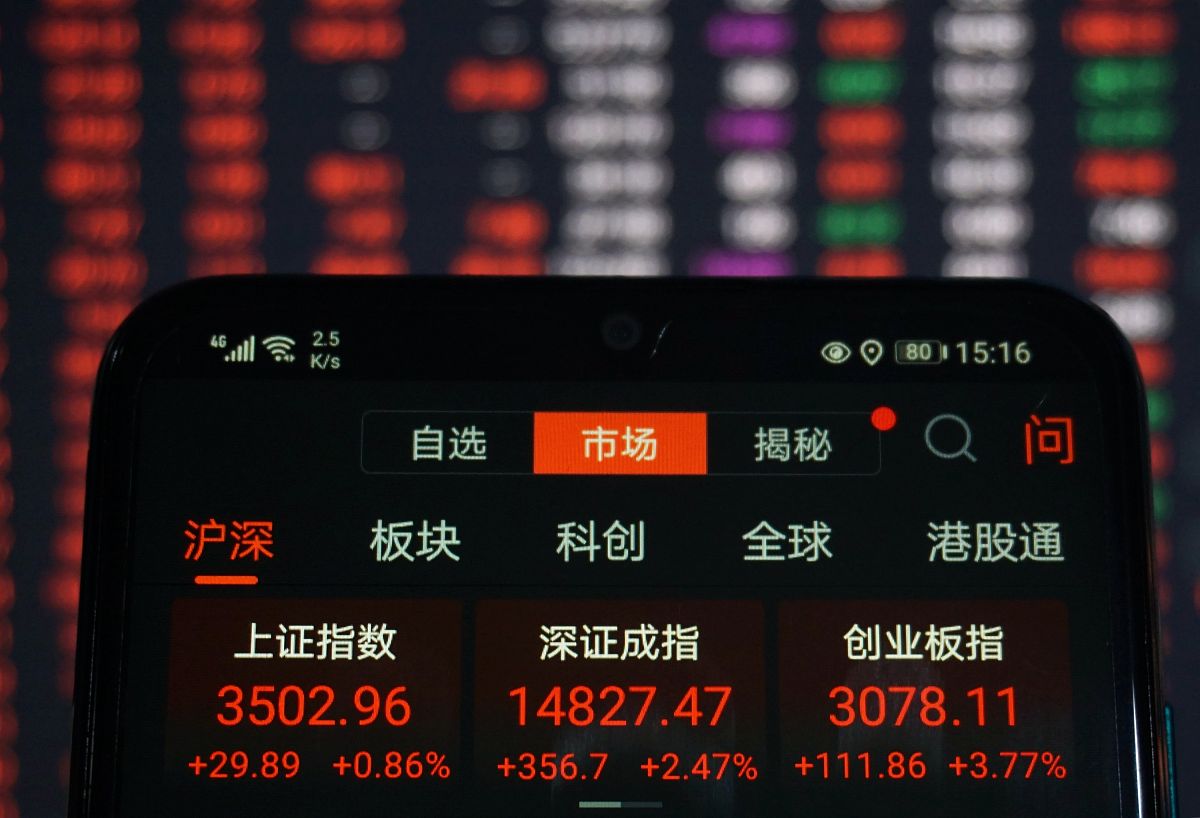 2021年1月4日,杭州股民通过手机查看a股主要股指的收盘点位.