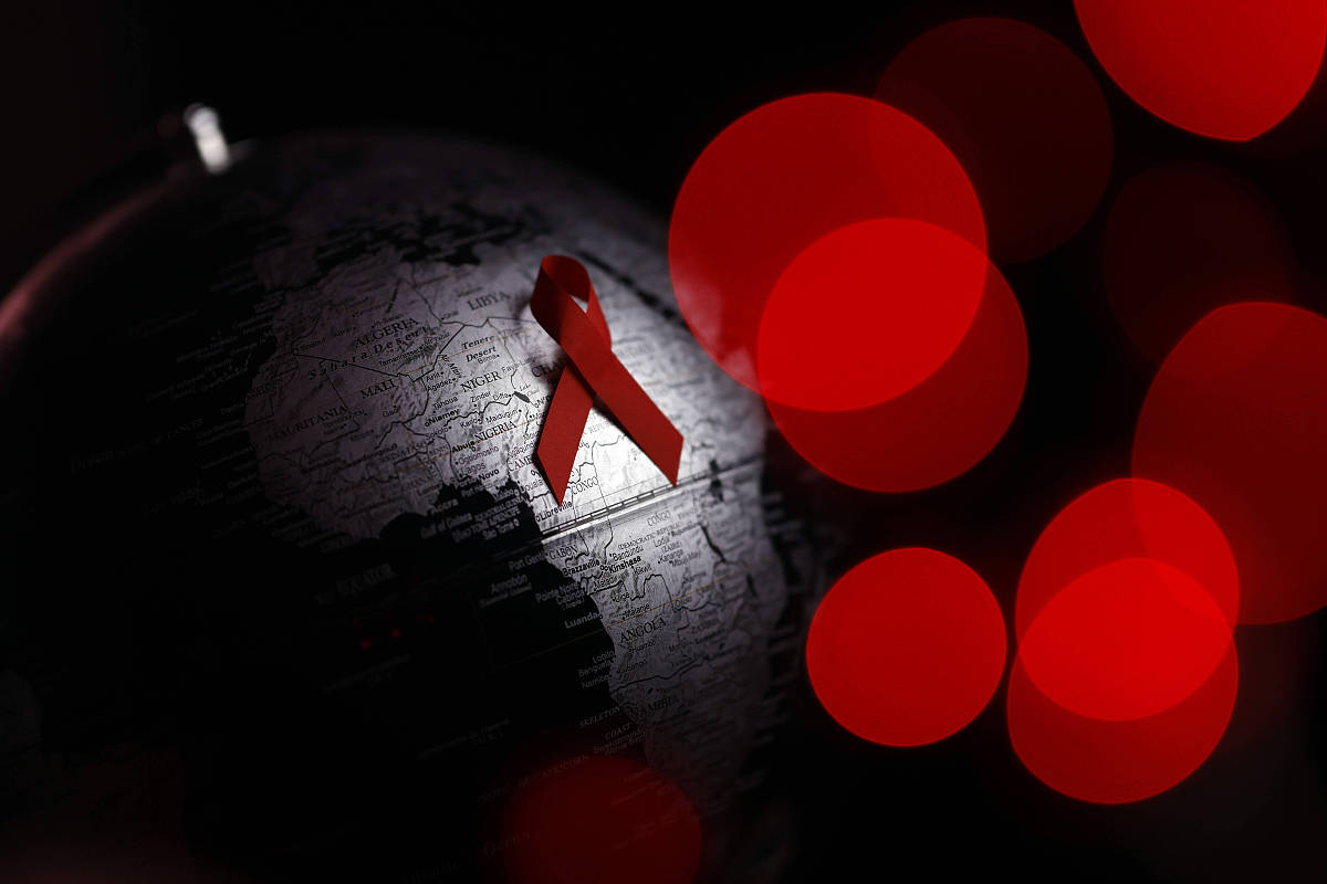 当地时间2021年12月1日,美国加州,当日为世界艾滋病日.der welt-aids-