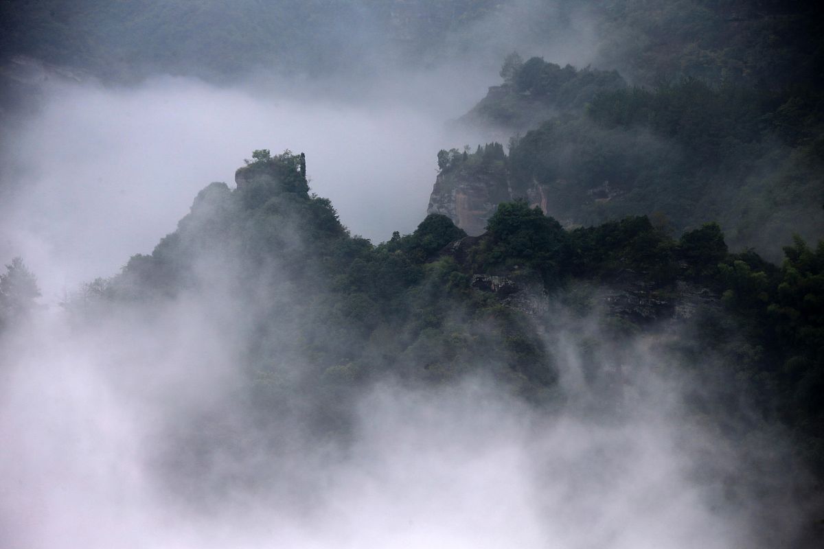 描写一段唯美的青茅山雨夜的景象