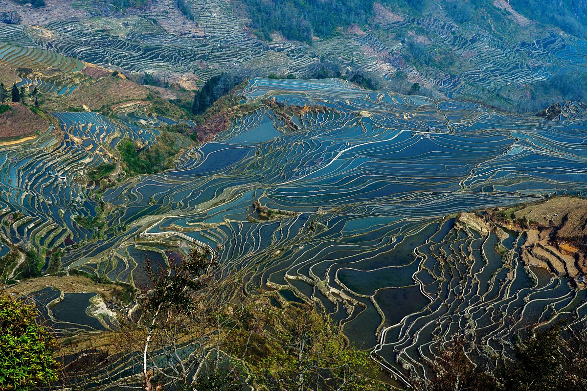2019年2月22日,元阳梯田,地处云南红河哈尼族彝族自治州原阳县.经过当