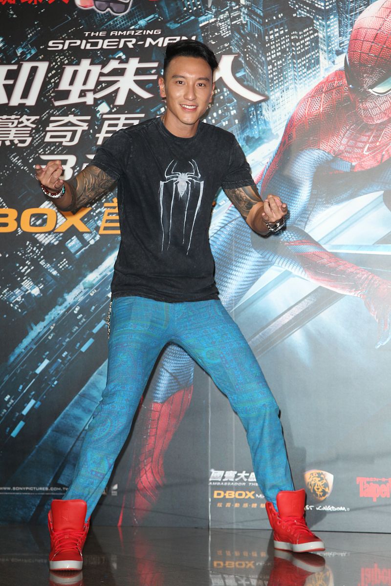 2012年6月28日,台北,王阳明为电影《神奇蜘蛛侠》 (the amazing spide