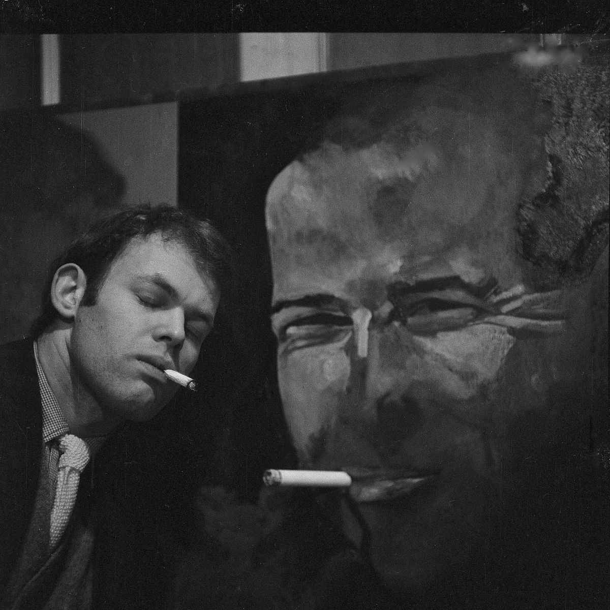 artist mark lancaster (1938 - 2021) in the studio at newcastle c