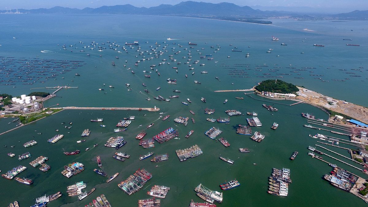 2019年8月16日,广东阳江,休渔期结束后第一天,上千艘渔船整装待发准备