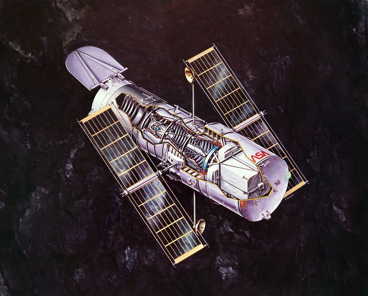 artist's impression depicting nasa's space telescope - a 10 ton 