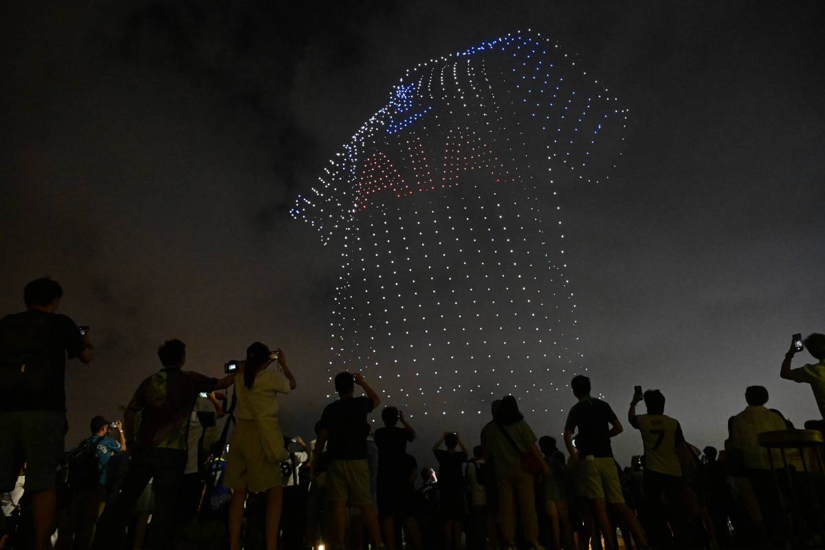 表演用的无人机蜂群