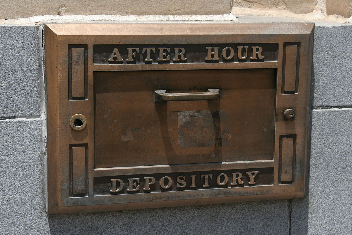 an after hour depository drawer for a bank in orlando. (photo by
