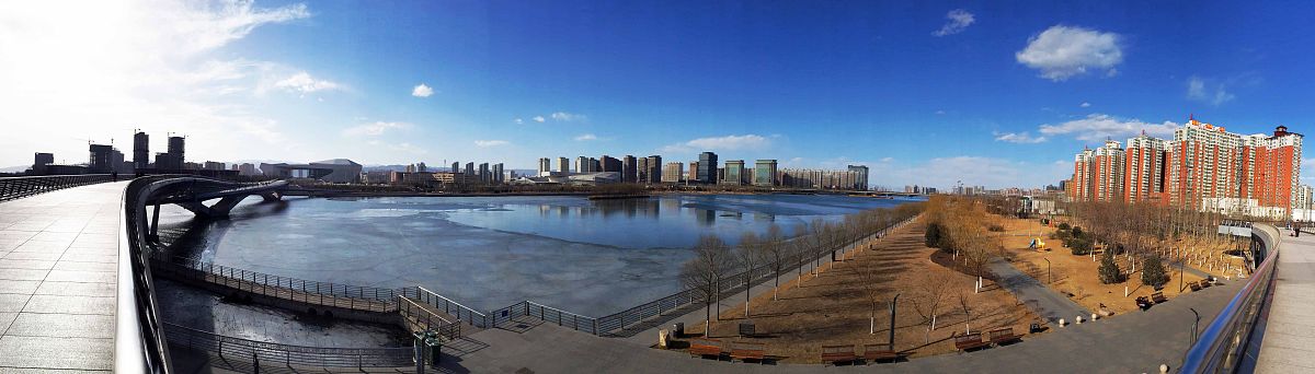 2015年02月25日,山西省太原市.太原汾河公园冬季美景.