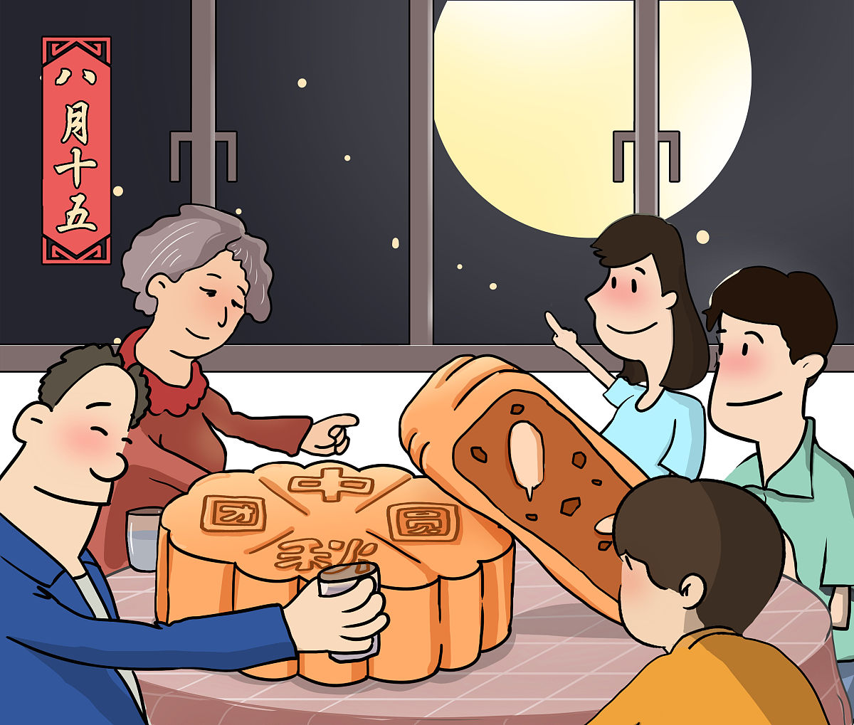 你是一名视频制作人员将以中秋节为主题制作视频写出大概视频故事。temperature=35