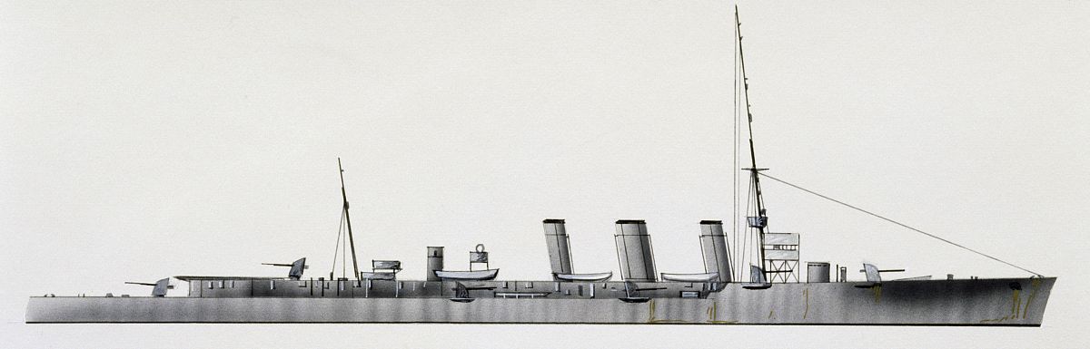 united kingdom - august 02: hms caroline light cruiser, 1914, un