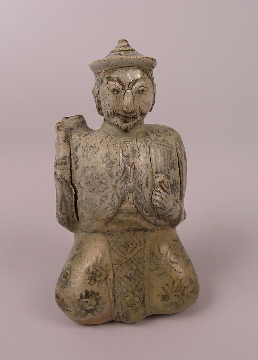 water dropper in form of a kneeling chinese official wearing a s