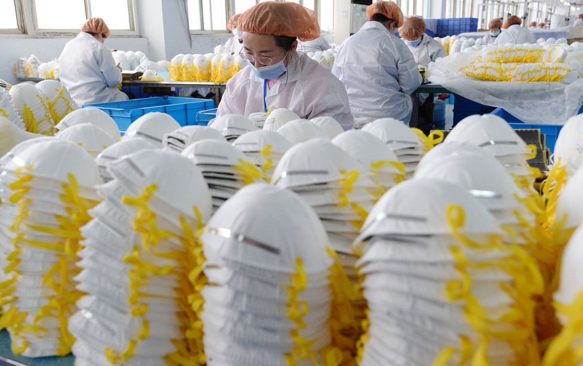 2020年2月28日,河北邯郸,永年区一家防护洁净用品有限