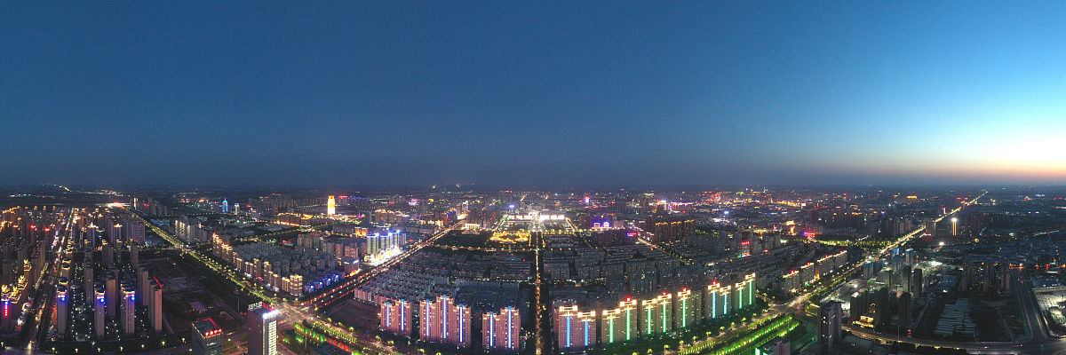 2019年5月22日,航拍河南许昌市区夜景.