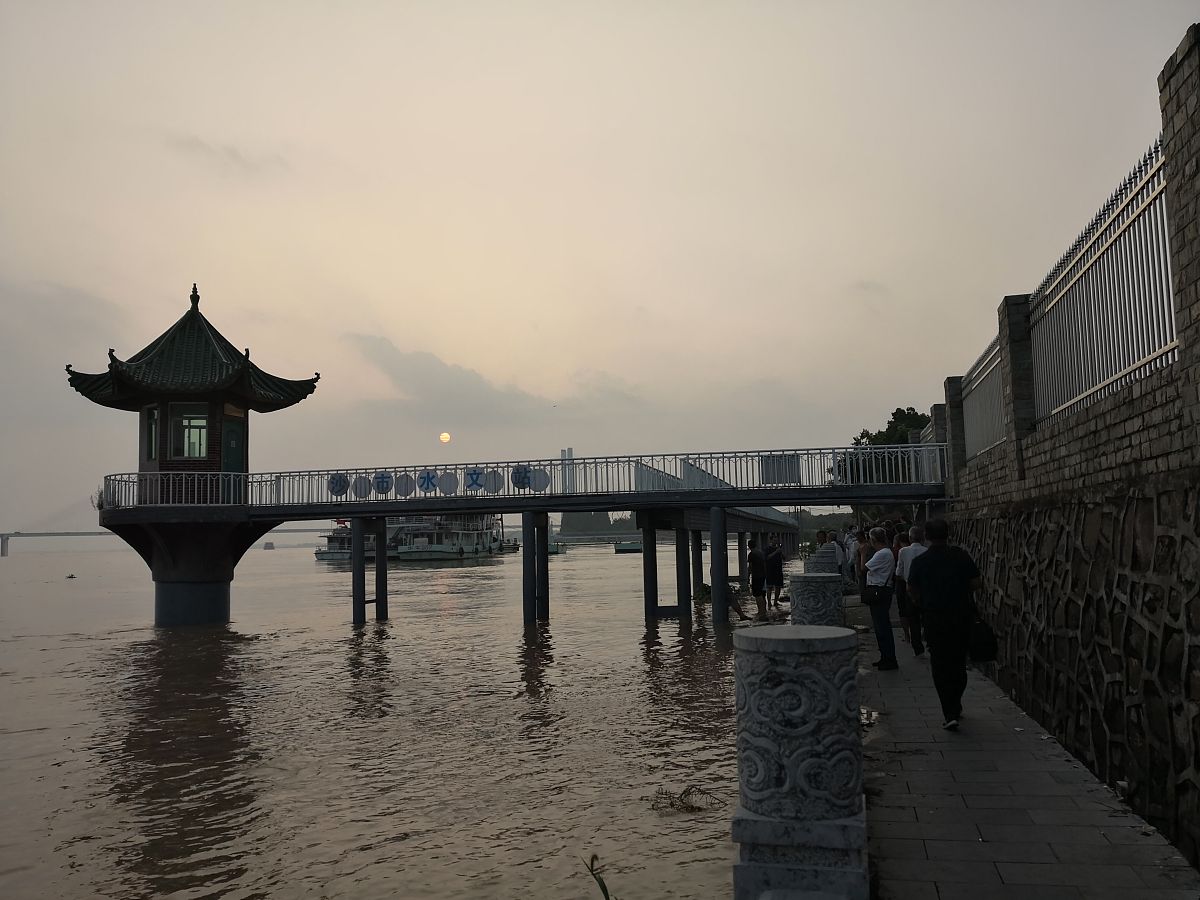 2020年7月19日,湖北荆州,沙市水文站,水位情况.