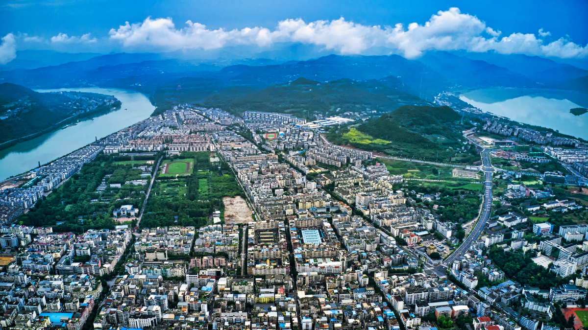 2019年6月25日,四川南充,阆中古城全景.阆中古城是