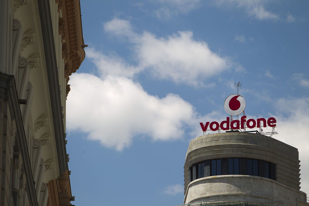 当地时间2012年5月22日,西班牙马德里,沃达丰(vodafone)标识.沃达丰公