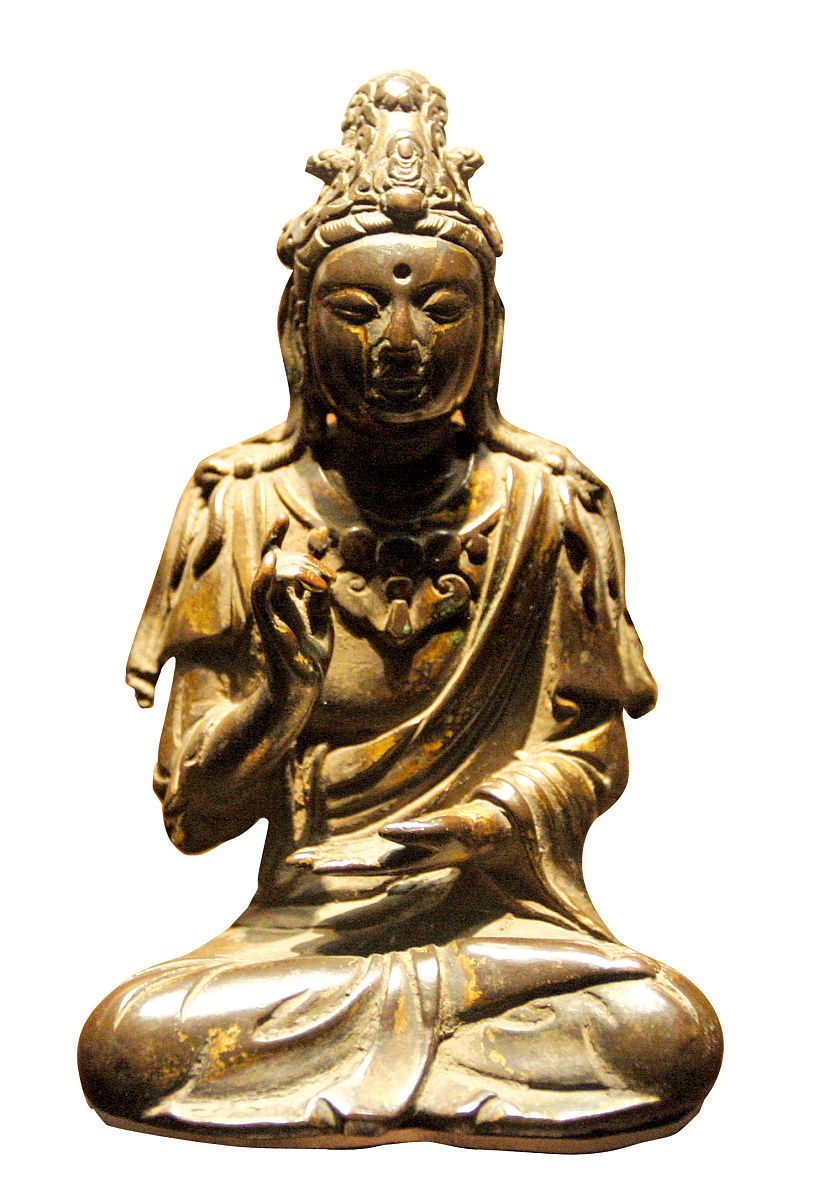 2007年06月15日.  中国,辽代铜镀金观音菩萨像