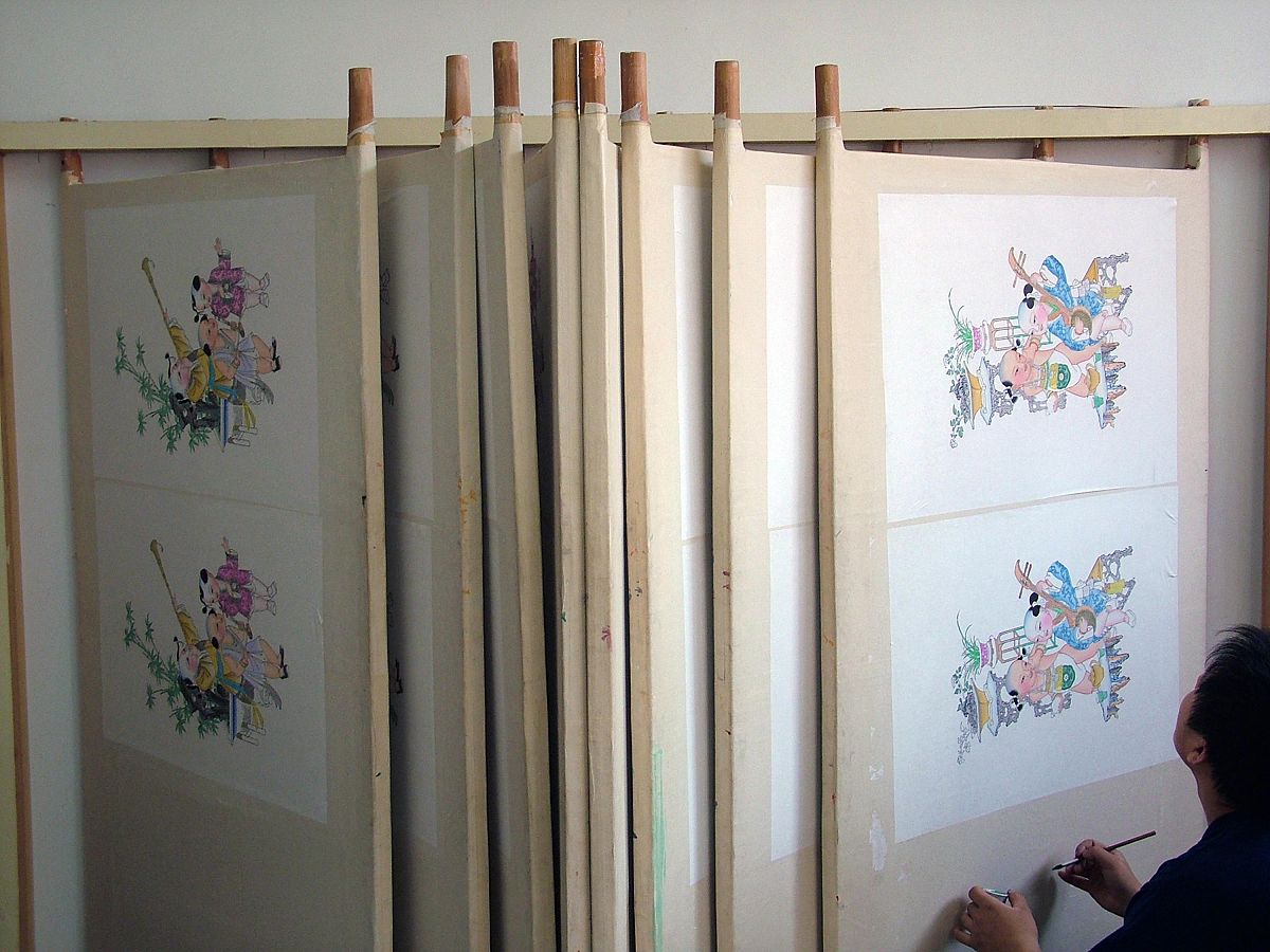 2006年5月2日,天津杨柳青年画——年画上色+++_+++天津杨柳青,杨柳青