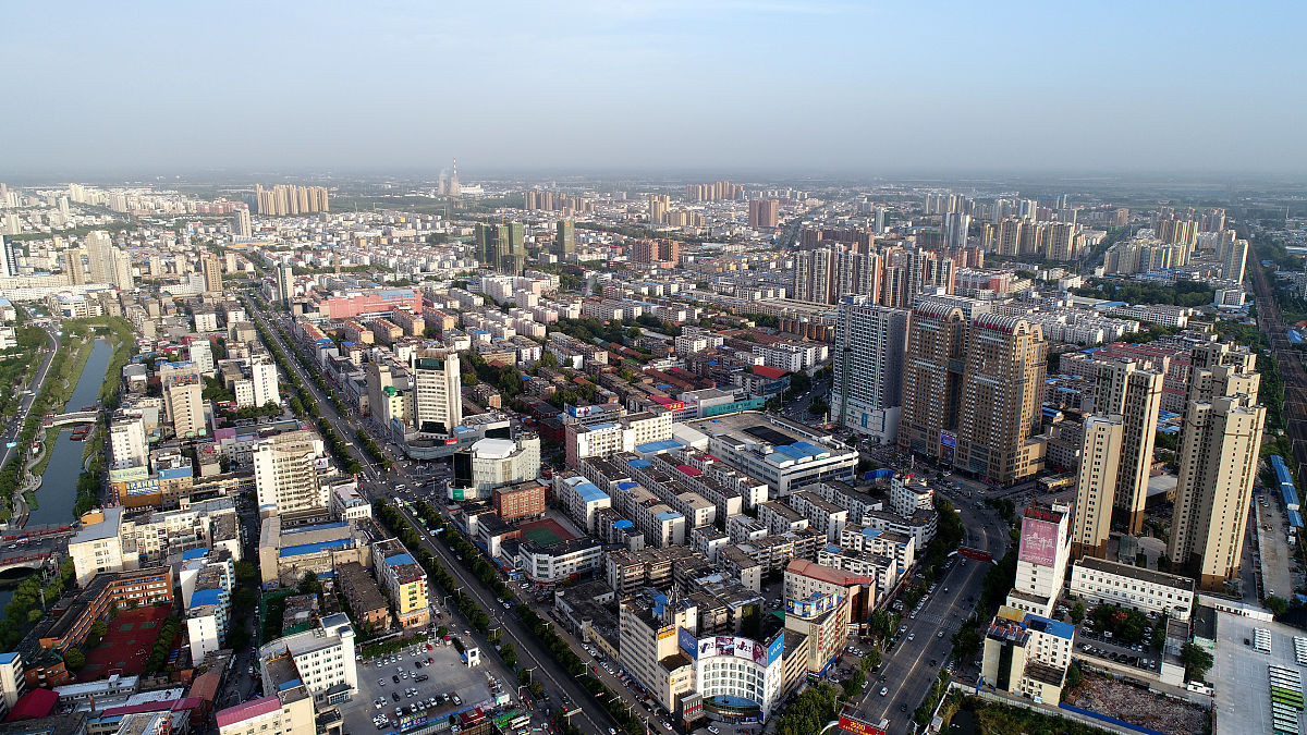 2018年9月3日,中原经济区核心城市河南许昌局部(航拍图).