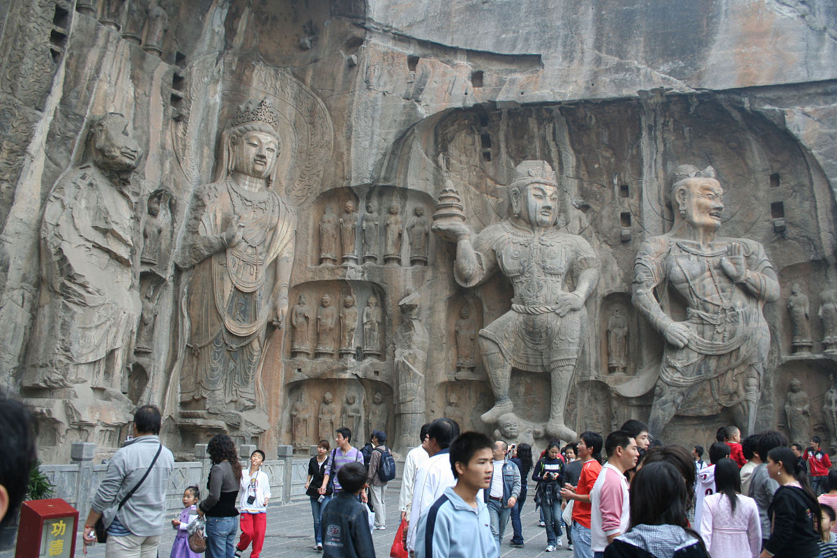 2007年10月3日,洛阳龙门石窟,英文名称:longmen grottos,龙门石窟根据